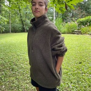 Pendleton Vintage Olive Green Long 1/2 Zipper Pullover M-L Pre-Owned